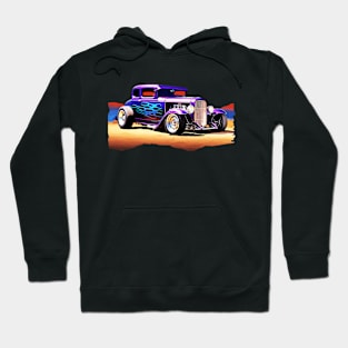 Classic Purple Hot Rod Coupe Custom Car Retro Style Hot Rod Vintage Custom Car Hoodie